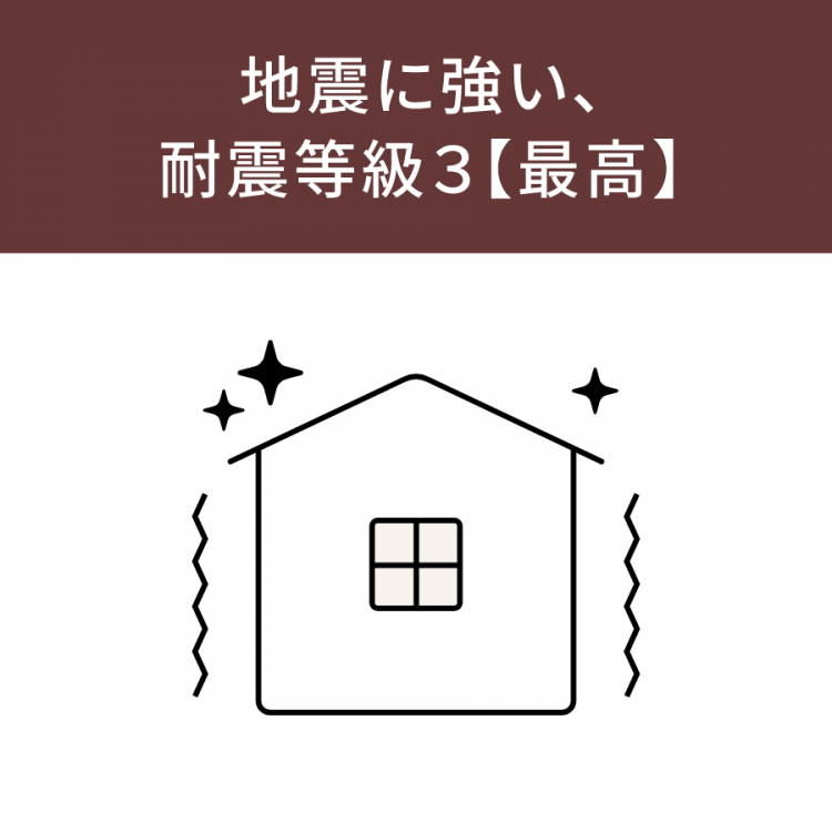 地震に強い、耐震等級３【最高】