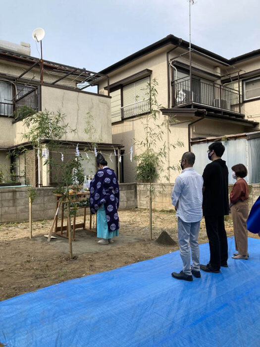 江戸川区で自然素材を使用した注文住宅を建てる工務店ニットー住宅の地鎮祭の写真
