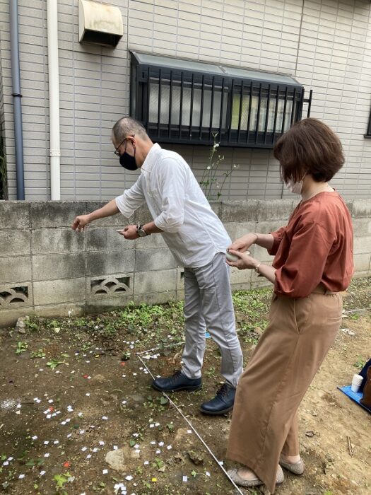 江戸川区で自然素材を使用した注文住宅を建てる工務店ニットー住宅の地鎮祭の写真