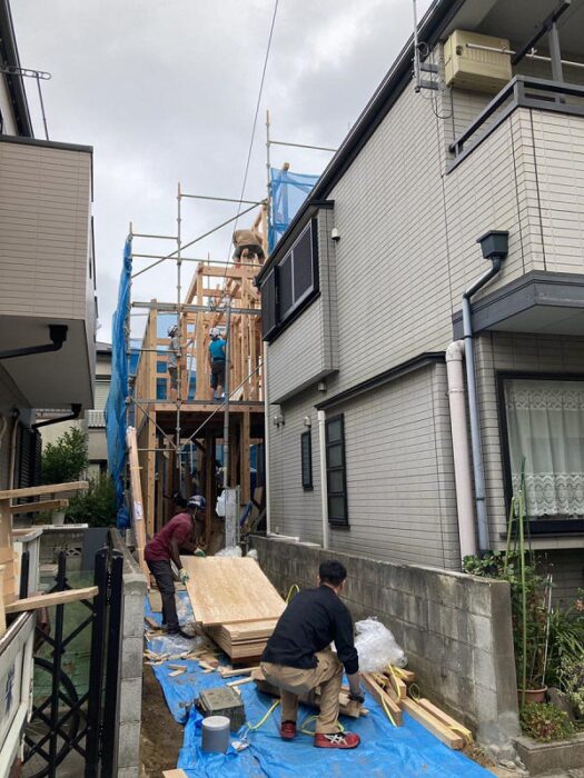 江戸川区で自然素材を使用した注文住宅を建てる工務店ニットー住宅の上棟式