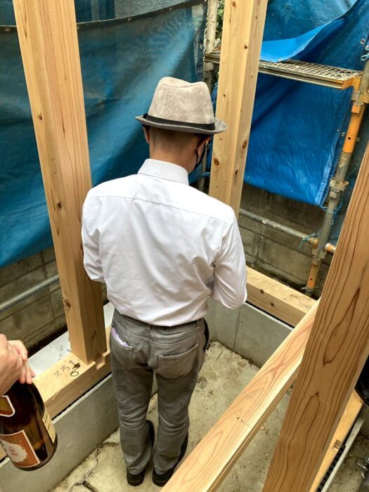 江戸川区で自然素材を使用した注文住宅を建てる工務店ニットー住宅の上棟式