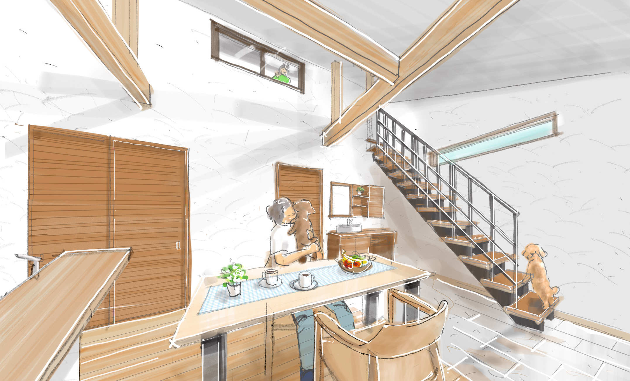 江戸川区で自然素材をふんだんに使用して無垢の木と漆喰で作る注文住宅を建てる工務店ニットー住宅 かわいいお家